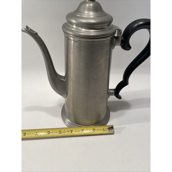 International Silver Company Pewter 9 Cup Coffee / Tea Pot With Black Handle - Picture 7 of 8